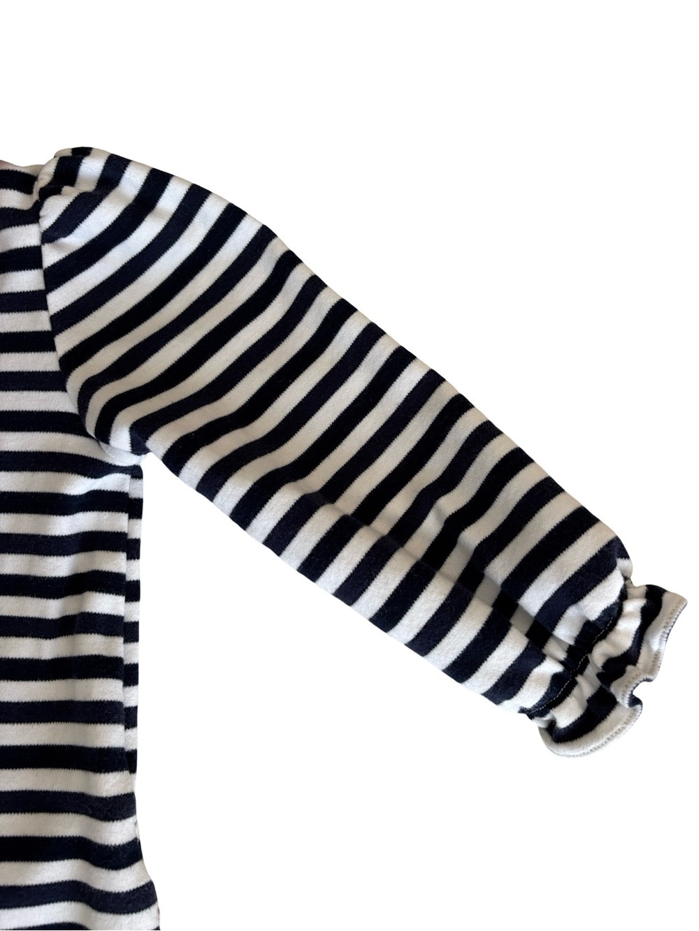 Zuccini 100% Cotton Navy Blue White Red Apple 🍎 Romper Ruffles - Picture 5 of 8